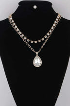 Women's Jeweled Teardrop Pendant Necklace BYMANYC ® New York CONTEMPORARY VIBRANT MODERN JEWELRY - New Collection