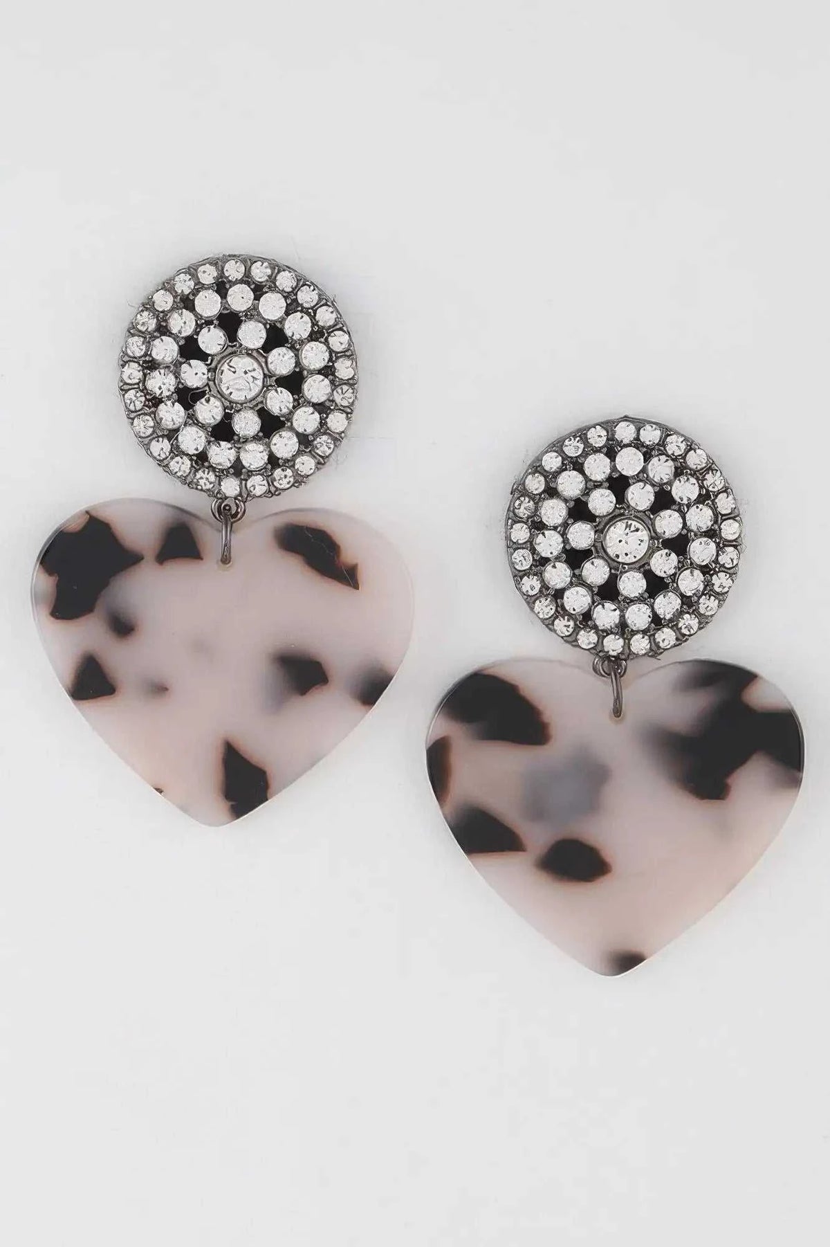 Women's Marbled Heart Drop Earrings BYMANYC ® New York CONTEMPORARY VIBRANT MODERN FASHION - New Collection