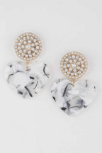 Women's Marbled Heart Drop Earrings BYMANYC ® New York CONTEMPORARY VIBRANT MODERN FASHION - New Collection