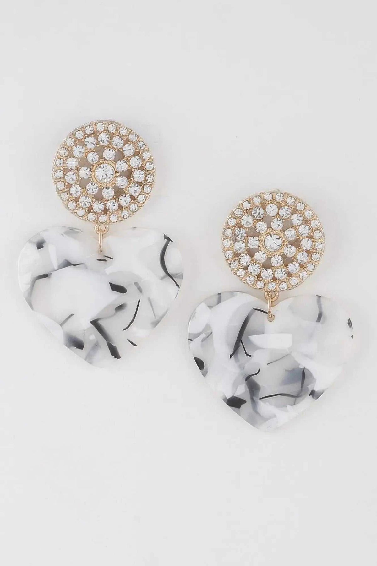 Women's Marbled Heart Drop Earrings BYMANYC ® New York CONTEMPORARY VIBRANT MODERN FASHION - New Collection