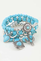 Women's Multi Antique Charm Beaded Bracelet BYMANYC ® New York CONTEMPORARY VIBRANT MODERN JEWELRY - New Collection