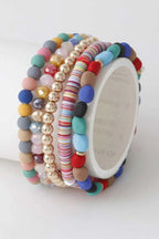 Women's Multi Bead N Crystal Bracelet BYMANYC ® New York CONTEMPORARY VIBRANT MODERN JEWELRY - New Collection
