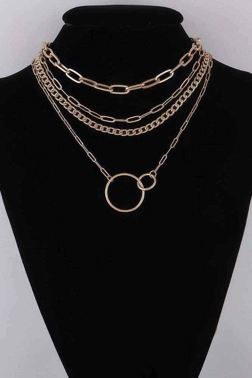 Women's Multi Linked Circles Chain Necklace BYMANYC ® New York CONTEMPORARY VIBRANT MODERN FASHION - New Collection