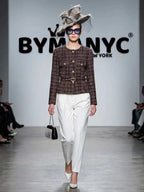 Women's Multi-Tone Tweed Belted Jacket BYMANYC ® New York CONTEMPORARY VIBRANT MODERN FASHION - New Collection