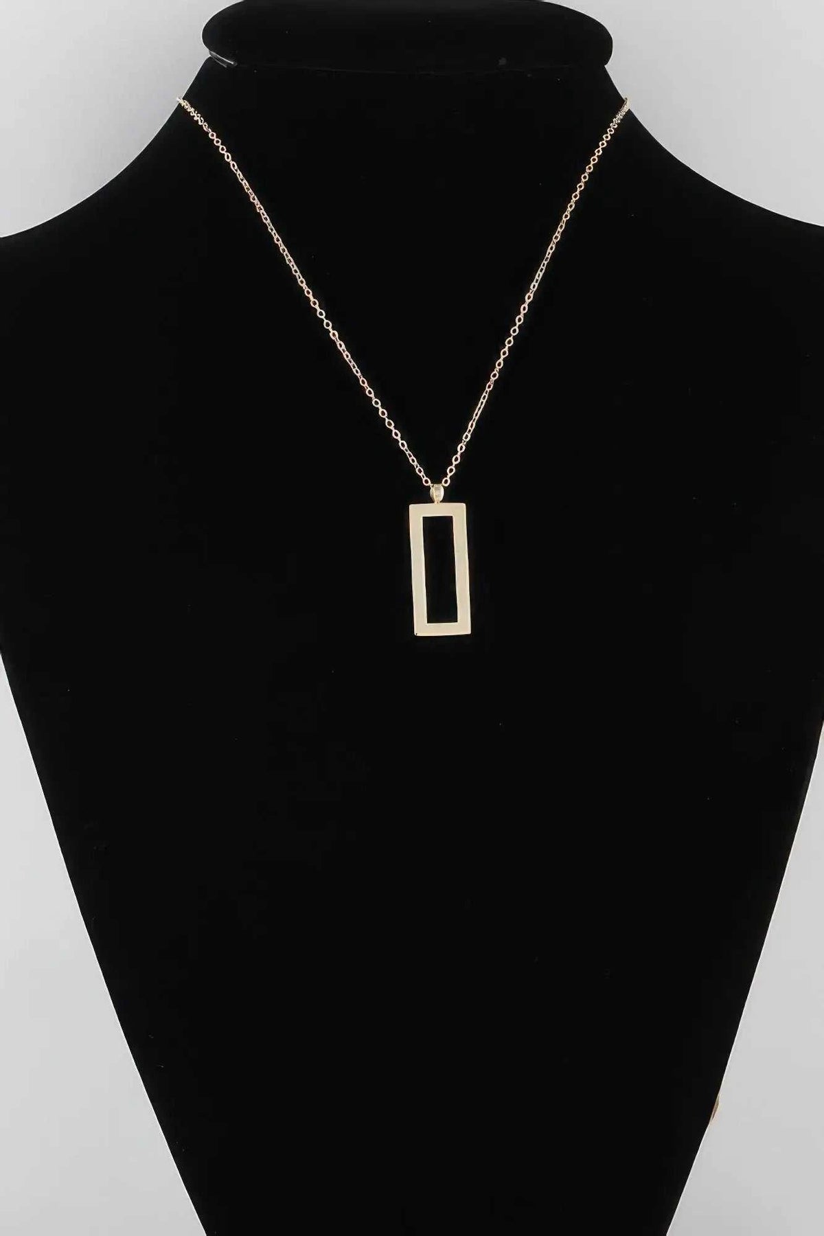 Women's Open Rectangle Pendant Necklace BYMANYC ® New York CONTEMPORARY VIBRANT MODERN FASHION - New Collection