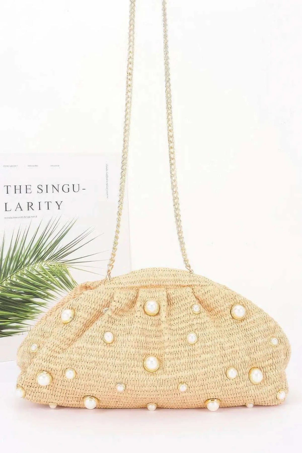Women's Party Clutch Faux Straw Pearl BYMANYC ® New York ELEGANT CHIC EVENING PURSE - New Collection