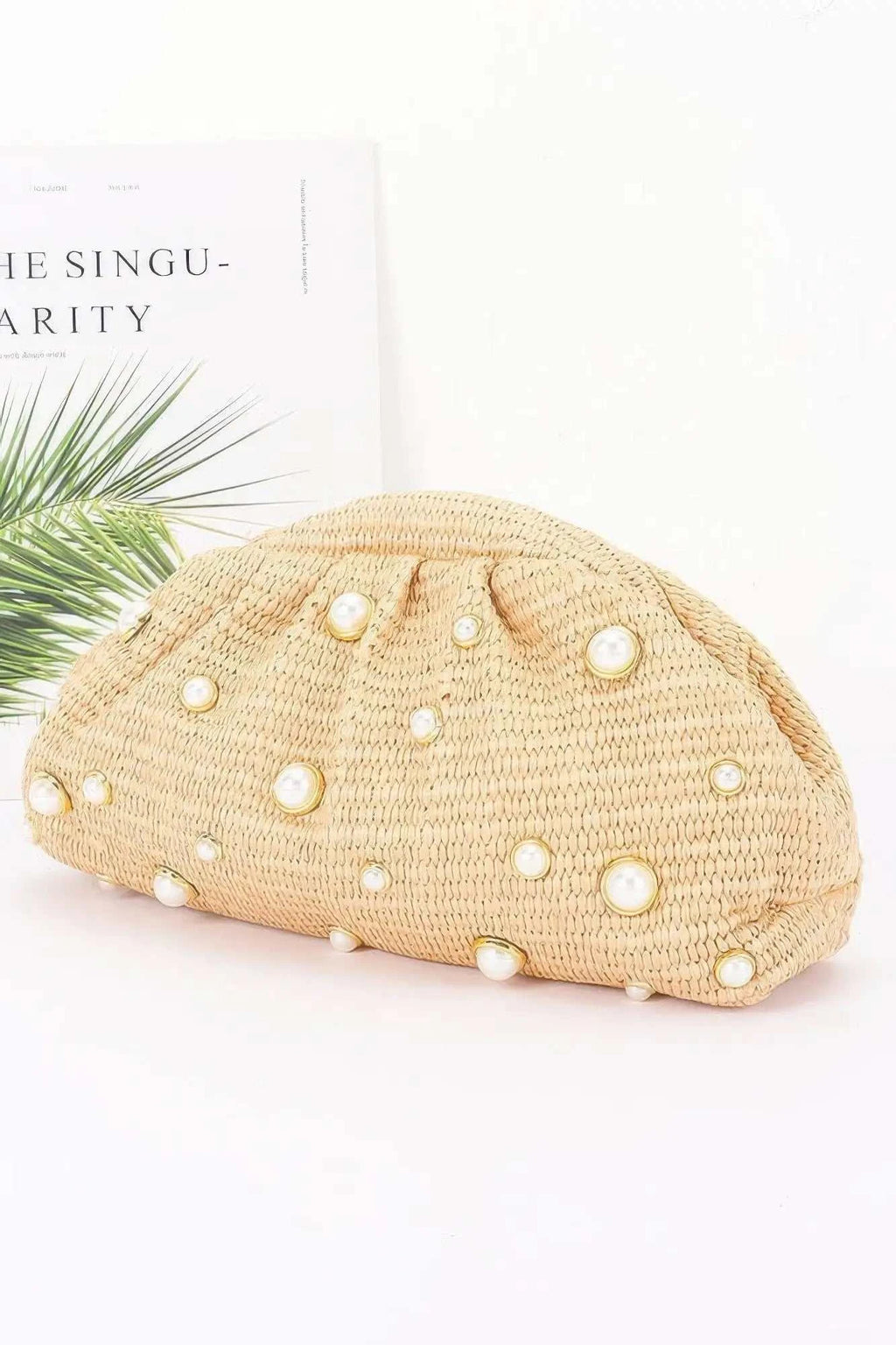 Women's Party Clutch Faux Straw Pearl BYMANYC ® New York ELEGANT CHIC EVENING PURSE - New Collection