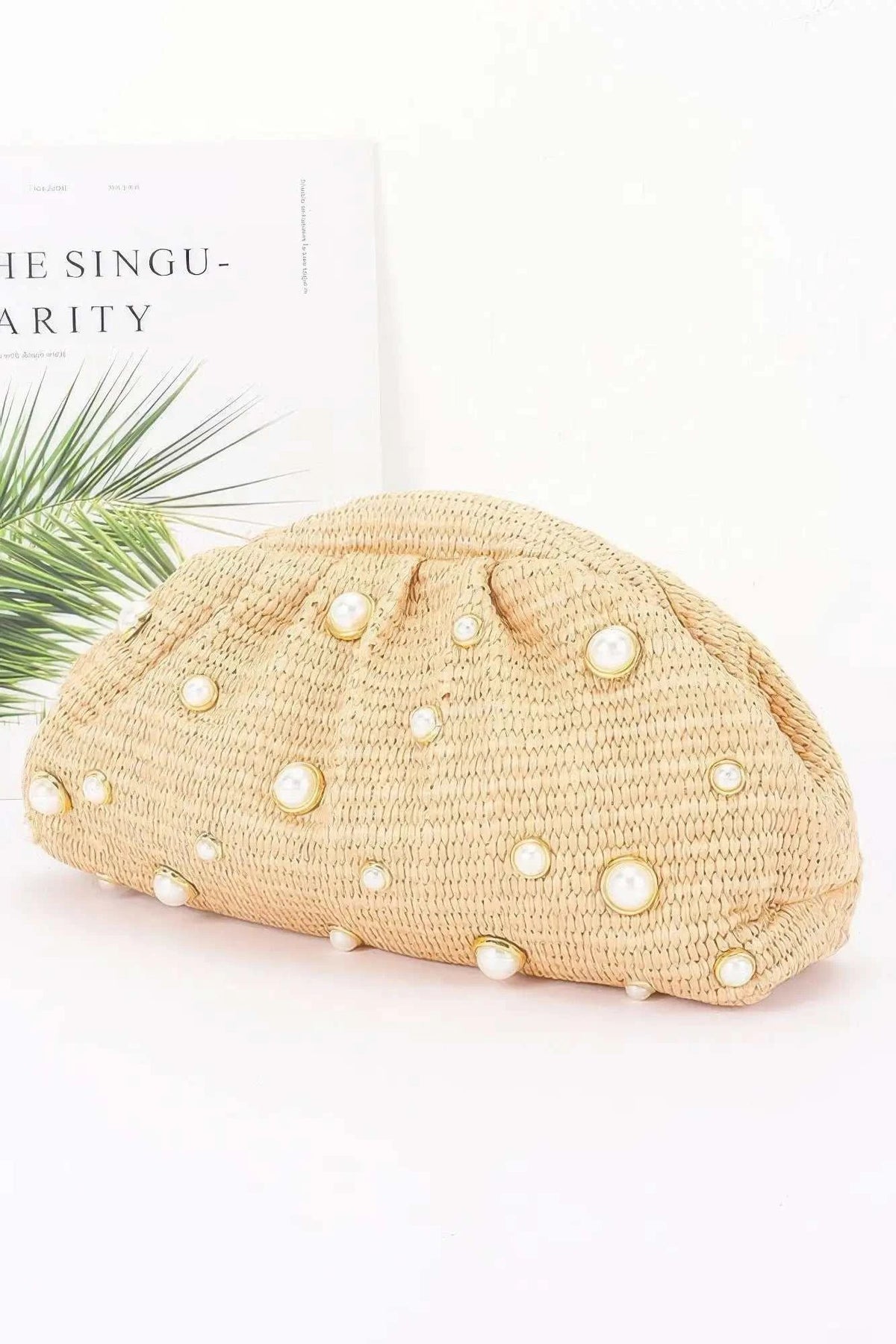 Women's Party Clutch Faux Straw Pearl BYMANYC ® New York ELEGANT CHIC EVENING PURSE - New Collection