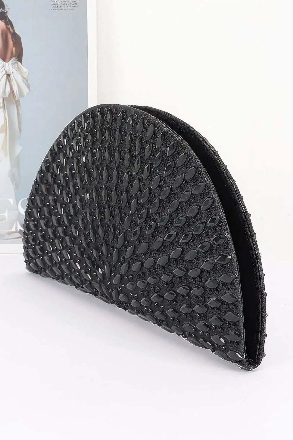 Women's Party Clutch Rhinestone Half Moon BYMANYC ® New York SPARKLING ELEGANT EVENING PURSE - New Collection