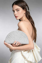 Women's Party Clutch Rhinestone Half Moon BYMANYC ® New York SPARKLING ELEGANT EVENING PURSE - New Collection