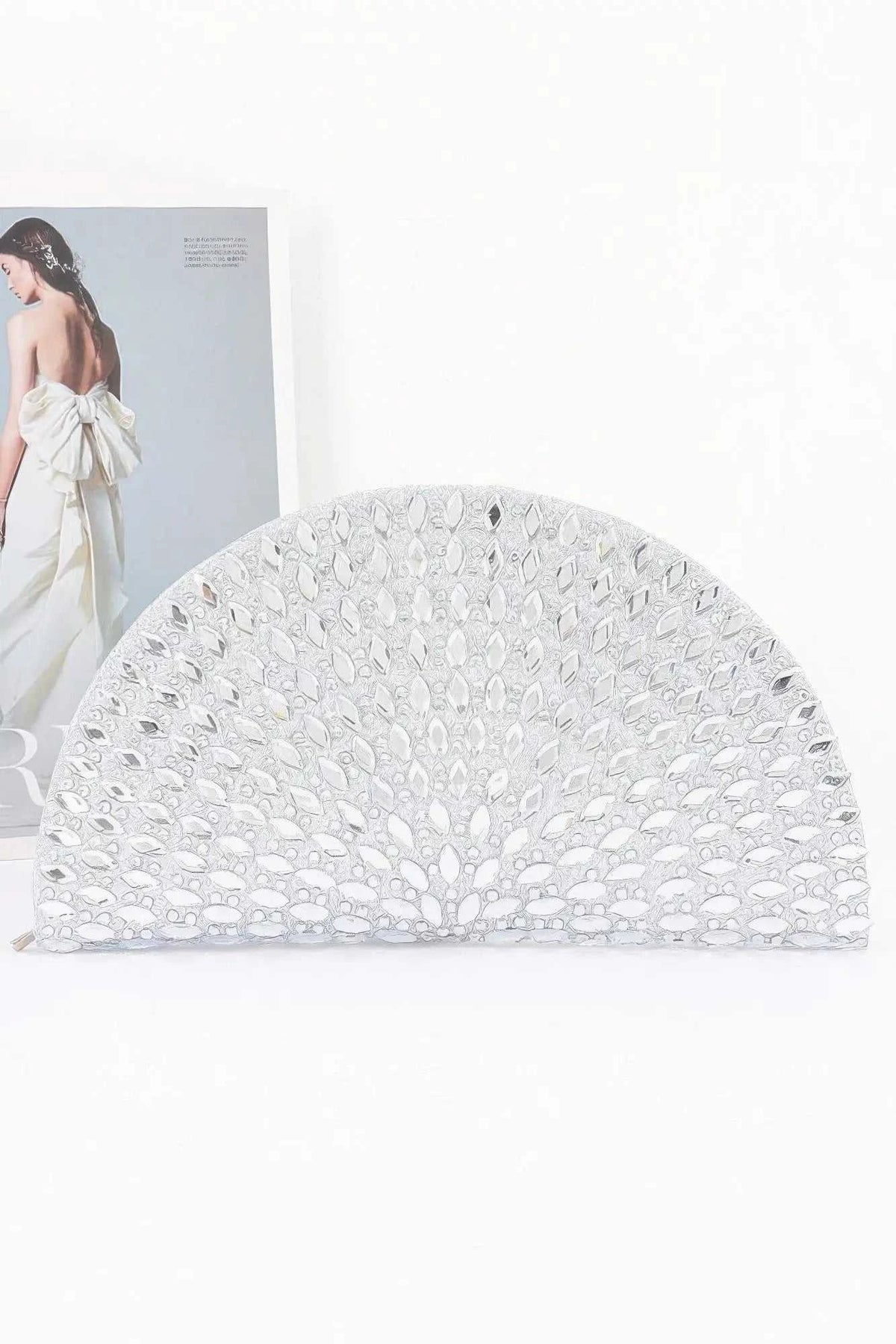 Women's Party Clutch Rhinestone Half Moon BYMANYC ® New York SPARKLING ELEGANT EVENING PURSE - New Collection