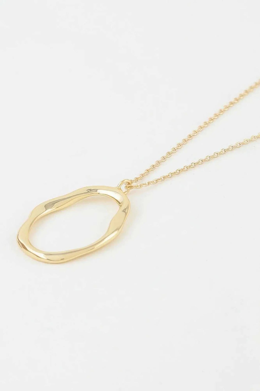 Women's Pendant Necklace Hammered Ripple Oval Twisted BYMANYC ® New York SCULPTURAL TEXTURED DROP COLLAR - New Collection