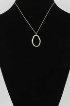 Women's Pendant Necklace Hammered Ripple Oval Twisted BYMANYC ® New York SCULPTURAL TEXTURED DROP COLLAR - New Collection