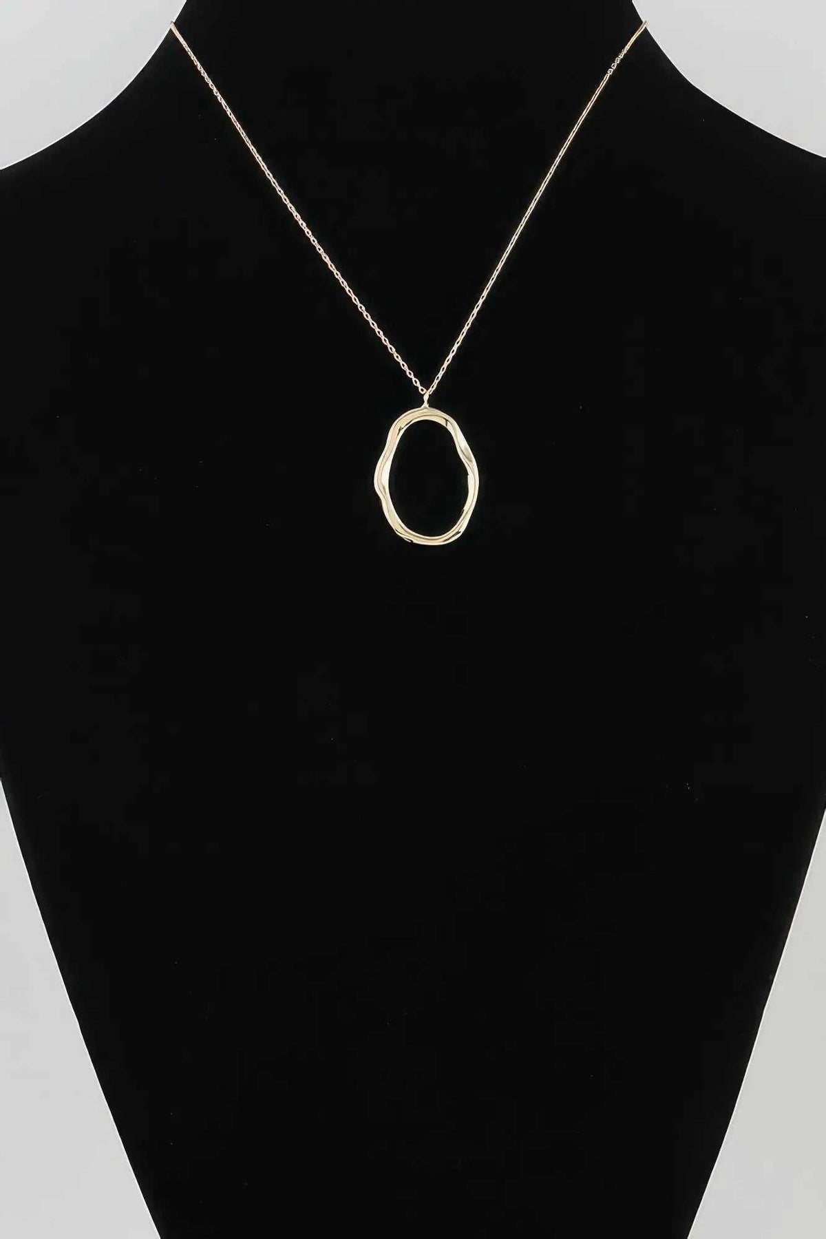 Women's Pendant Necklace Hammered Ripple Oval Twisted BYMANYC ® New York SCULPTURAL TEXTURED DROP COLLAR - New Collection