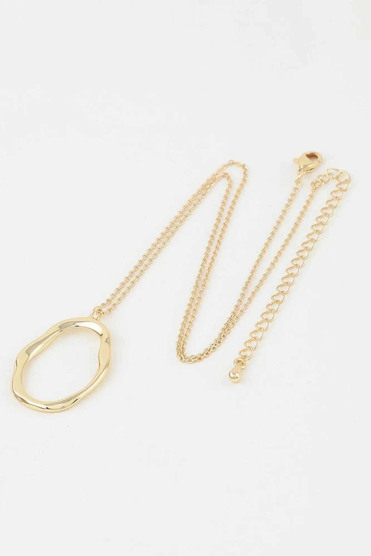 Women's Pendant Necklace Hammered Ripple Oval Twisted BYMANYC ® New York SCULPTURAL TEXTURED DROP COLLAR - New Collection
