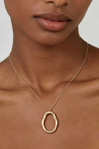 Women's Pendant Necklace Hammered Ripple Oval Twisted BYMANYC ® New York SCULPTURAL TEXTURED DROP COLLAR - New Collection