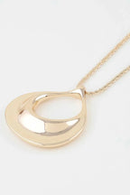 Women's Pendant Necklace Polished Ripple Teardrop Twisted BYMANYC ® New York SCULPTURAL TEXTURED DROP COLLAR - New Collection