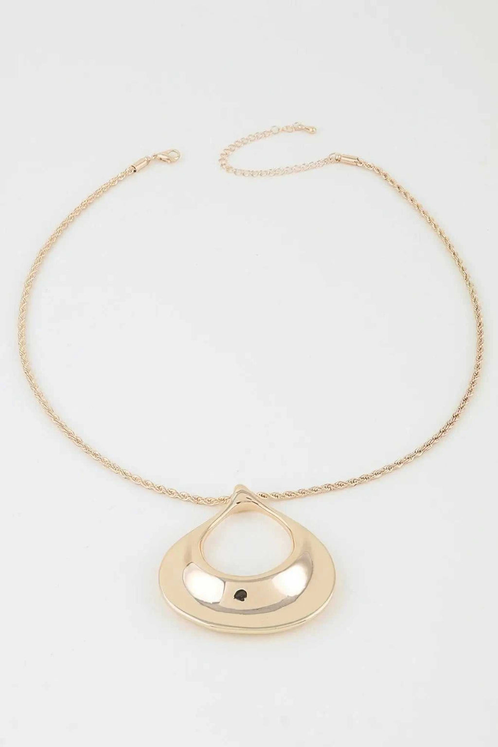 Women's Pendant Necklace Polished Ripple Teardrop Twisted BYMANYC ® New York SCULPTURAL TEXTURED DROP COLLAR - New Collection