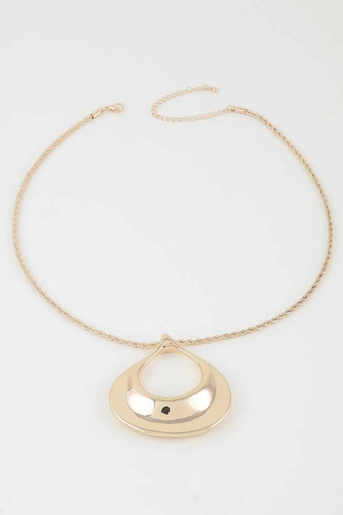 Women's Pendant Necklace Polished Ripple Teardrop Twisted BYMANYC ® New York SCULPTURAL TEXTURED DROP COLLAR - New Collection