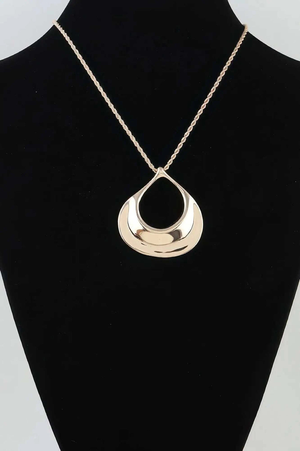 Women's Pendant Necklace Polished Ripple Teardrop Twisted BYMANYC ® New York SCULPTURAL TEXTURED DROP COLLAR - New Collection