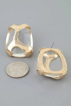 Women's Polished Transparent Stone Earrings BYMANYC ® New York CONTEMPORARY VIBRANT MODERN FASHION - New Collection
