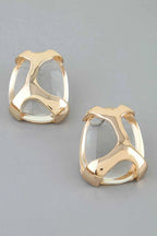 Women's Polished Transparent Stone Earrings BYMANYC ® New York CONTEMPORARY VIBRANT MODERN FASHION - New Collection