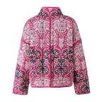 Women's Quilted Jacket Pink Printed BYMANYC ® New York CONTEMPORARY VIBRANT BOHO OUTERWEAR - New Collection