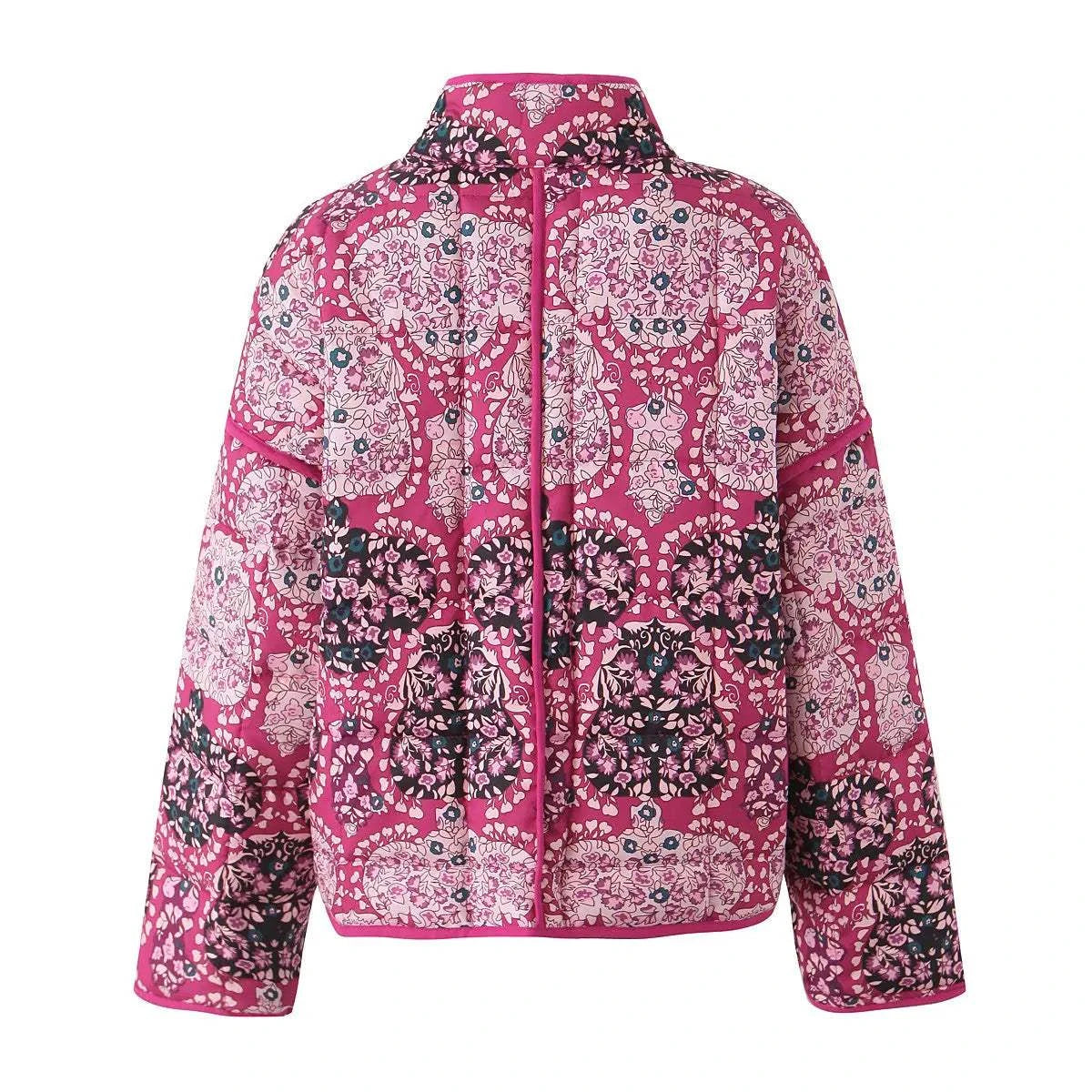 Women's Quilted Jacket Pink Printed BYMANYC ® New York CONTEMPORARY VIBRANT BOHO OUTERWEAR - New Collection
