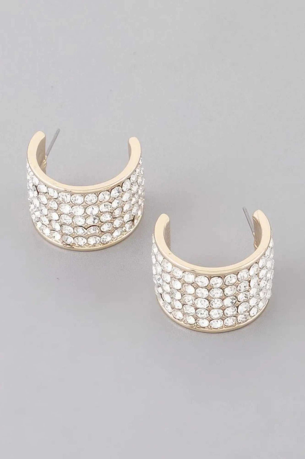 Women's Rhinestone Embedded Huggie Earrings BYMANYC ® New York CONTEMPORARY VIBRANT MODERN JEWELRY - New Collection