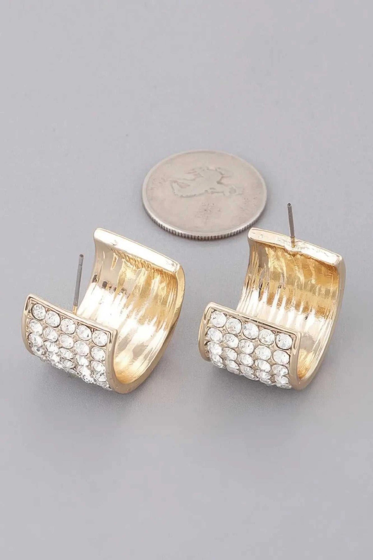 Women's Rhinestone Embedded Huggie Earrings BYMANYC ® New York CONTEMPORARY VIBRANT MODERN JEWELRY - New Collection