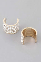 Women's Rhinestone Embedded Huggie Earrings BYMANYC ® New York CONTEMPORARY VIBRANT MODERN JEWELRY - New Collection