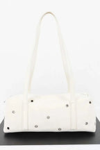 Women's Shoulder Bag Vegan Leather Eyelet Studded Rectangular BYMANYC ® New York CONTEMPORARY HARDWARE STRUCTURED PURSE - New Collection