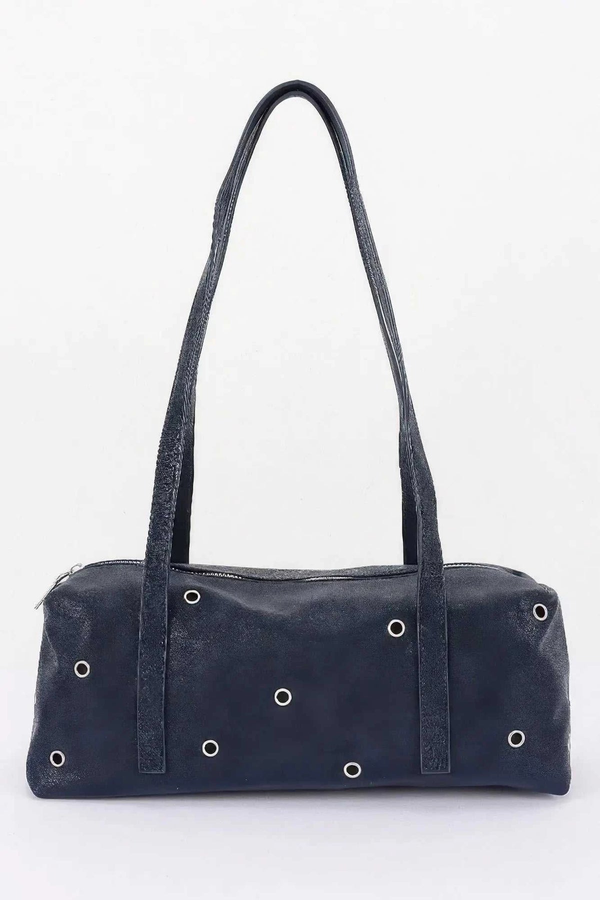 Women's Shoulder Bag Vegan Leather Eyelet Studded Rectangular BYMANYC ® New York CONTEMPORARY HARDWARE STRUCTURED PURSE - New Collection
