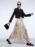 Women's Skirt Floral Tulle BYMANYC ® New York PARK AVENUE PURPLE PLEATED MIDI - New Collection