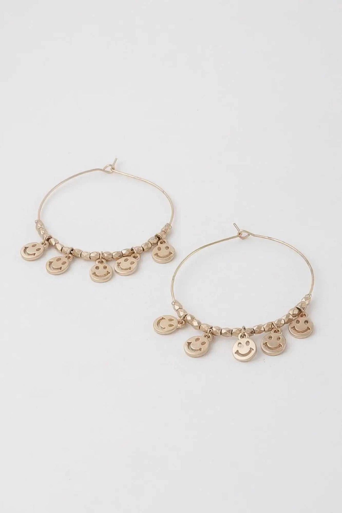 Women's Smiley Face Charms Hoop Earrings BYMANYC ® New York CONTEMPORARY VIBRANT MODERN JEWELRY - New Collection