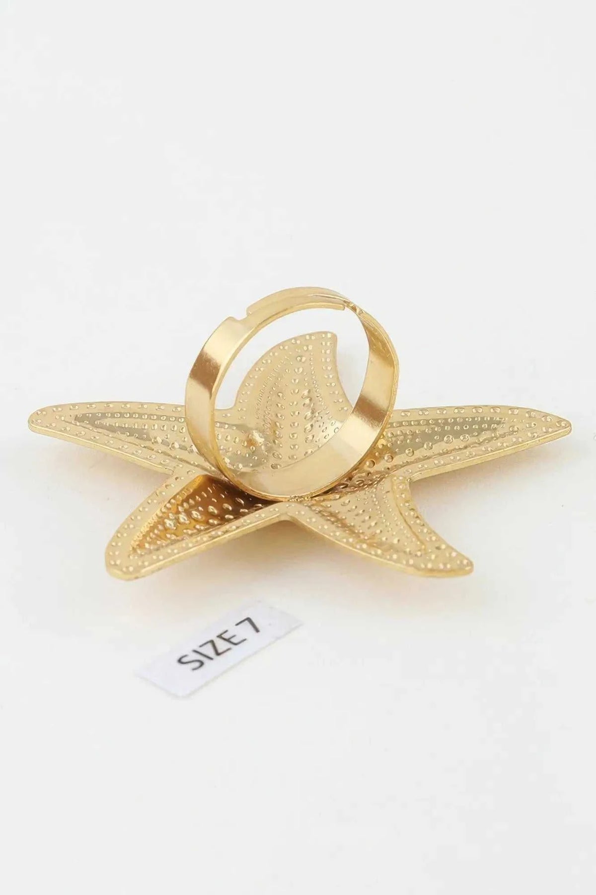 Women's Statement Ring Hammered Scale Starfish BYMANYC ® New York TEXTURED OCEANIC CELESTIAL BAND - New Collection