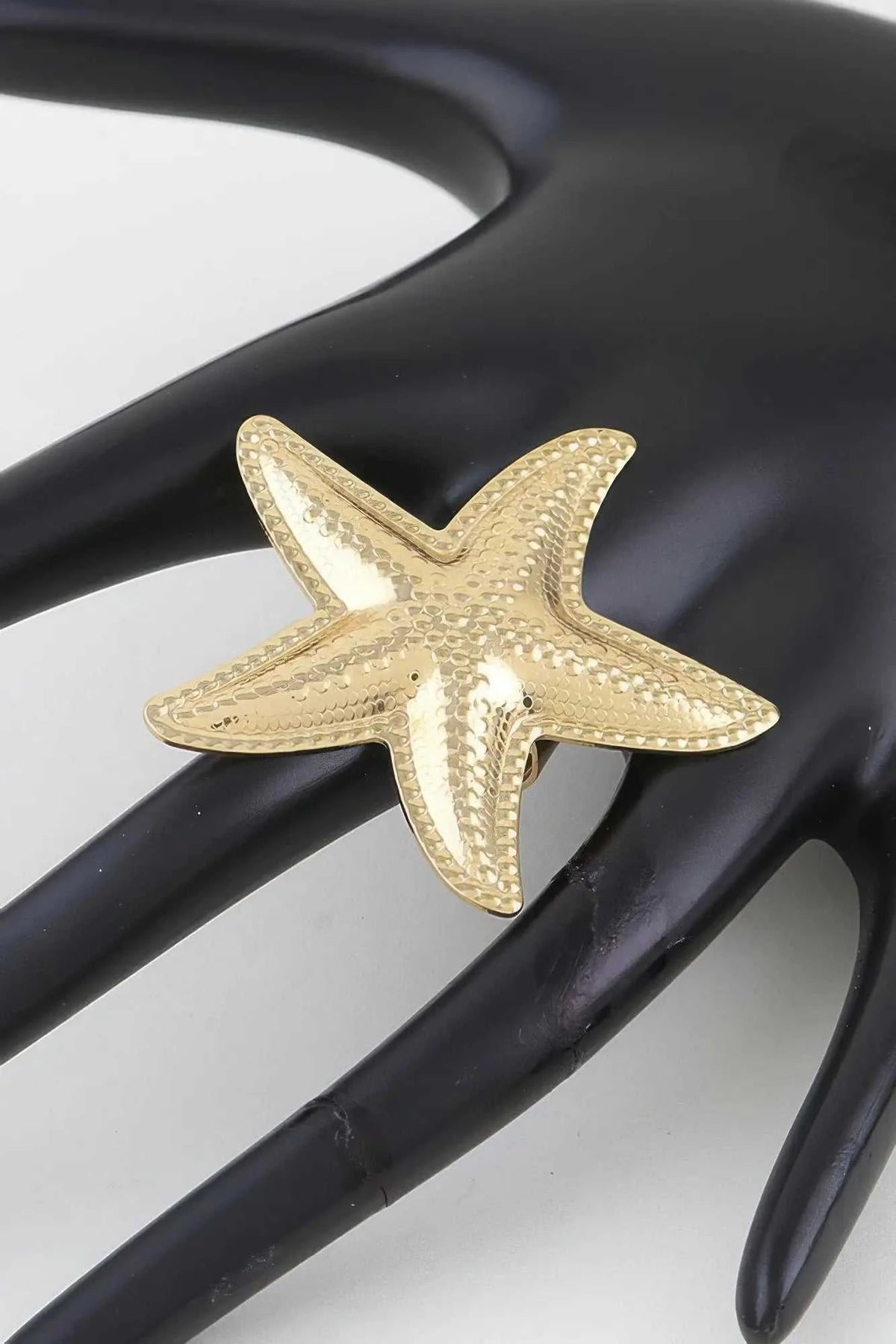 Women's Statement Ring Hammered Scale Starfish BYMANYC ® New York TEXTURED OCEANIC CELESTIAL BAND - New Collection