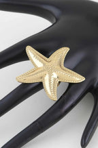 Women's Statement Ring Hammered Scale Starfish BYMANYC ® New York TEXTURED OCEANIC CELESTIAL BAND - New Collection