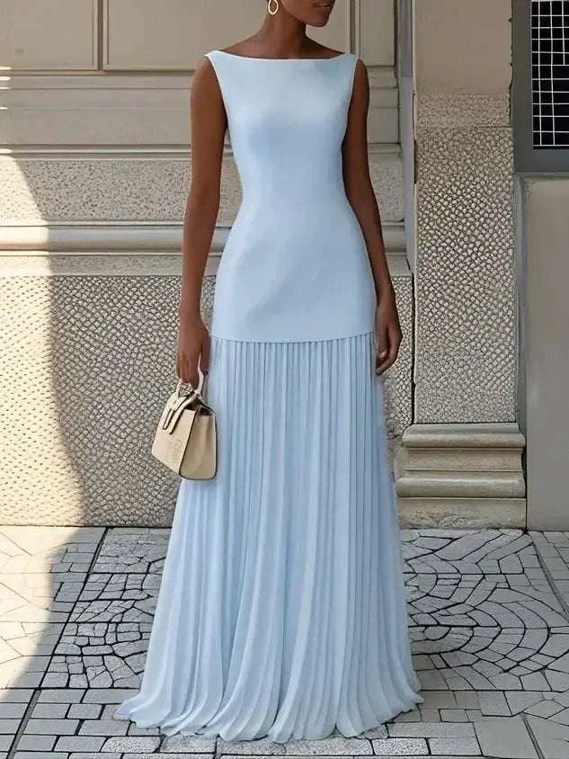 Women's Strapless Long Prom Dress Elegant Wedding Dress Casual Loose Ruched Maxi Dress Floor Length Elegant Evening Dress