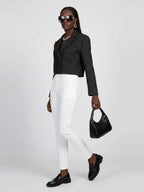 Women's Striped Cropped Tailored Jacket - FORT GREENE: New Collection COUTURE in BROOKLYN - BYMANYC ® New York