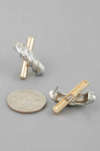 Women's Stud Earrings Two Toned Twisted X BYMANYC ® New York DUAL-FINISH CROSSOVER EARRINGS - New Collection
