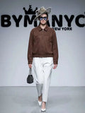 Women's Suede Bomber Jacket BYMANYC ® New York CONTEMPORARY VIBRANT MODERN FASHION - New Collection