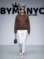 Women's Suede Bomber Jacket BYMANYC ® New York CONTEMPORARY VIBRANT MODERN FASHION - New Collection