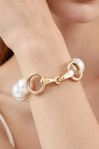 Women's Toggle Bracelet Pearl Beaded BYMANYC ® New York ELEGANT LUSTROUS BEADED PULSERA - New Collection