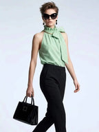Women's Top High Neck Halter BYMANYC ® New York HAMPTONS GREEN STRIPE - New Collection