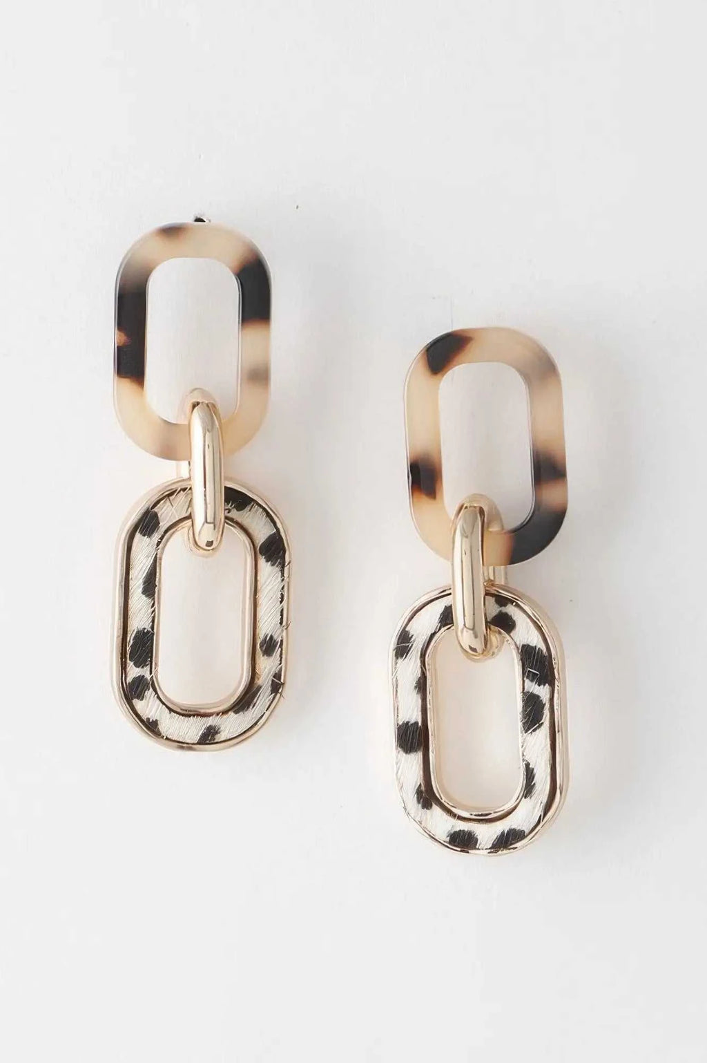 Women's Two Toned Link Chain Drop Earrings BYMANYC ® New York CONTEMPORARY VIBRANT MODERN FASHION - New Collection