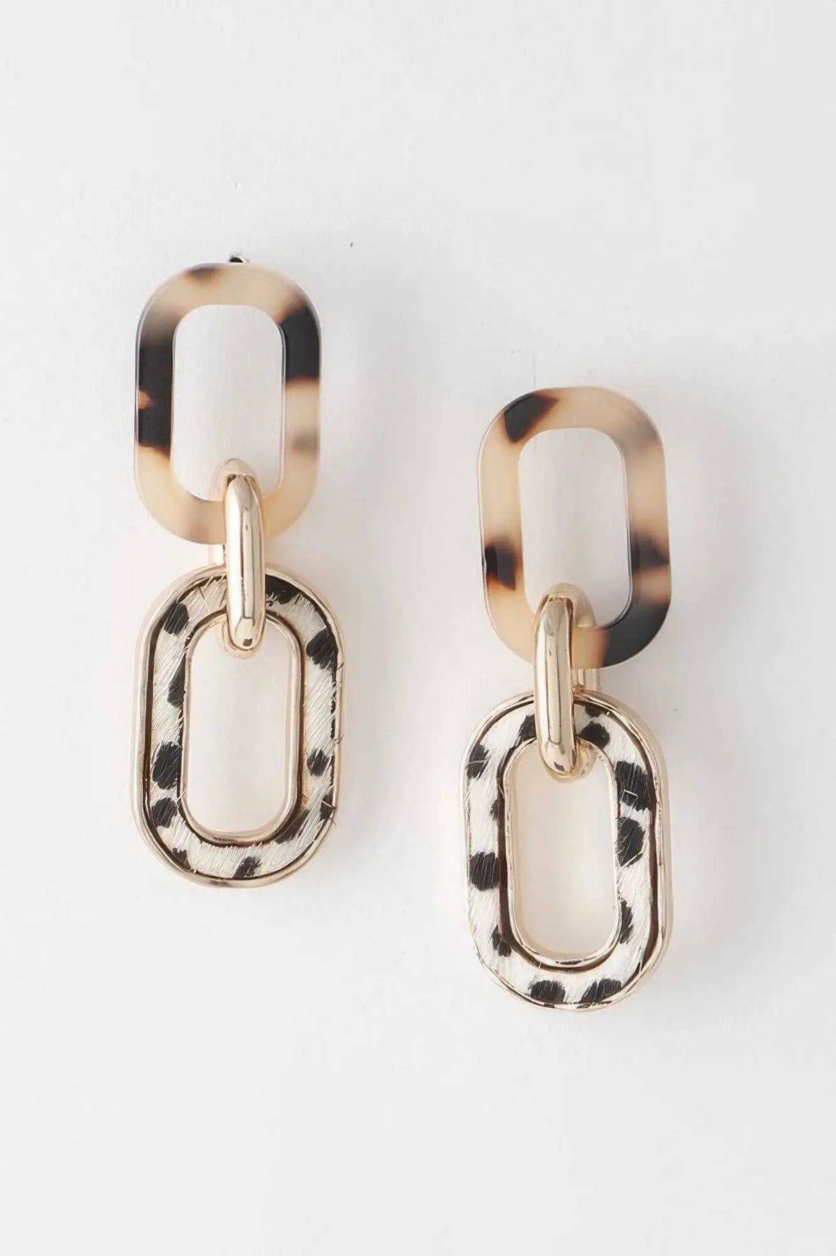 Women's Two Toned Link Chain Drop Earrings BYMANYC ® New York CONTEMPORARY VIBRANT MODERN FASHION - New Collection