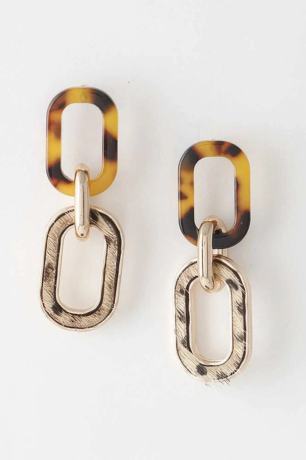 Women's Two Toned Link Chain Drop Earrings BYMANYC ® New York CONTEMPORARY VIBRANT MODERN FASHION - New Collection