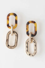 Women's Two Toned Link Chain Drop Earrings BYMANYC ® New York CONTEMPORARY VIBRANT MODERN FASHION - New Collection