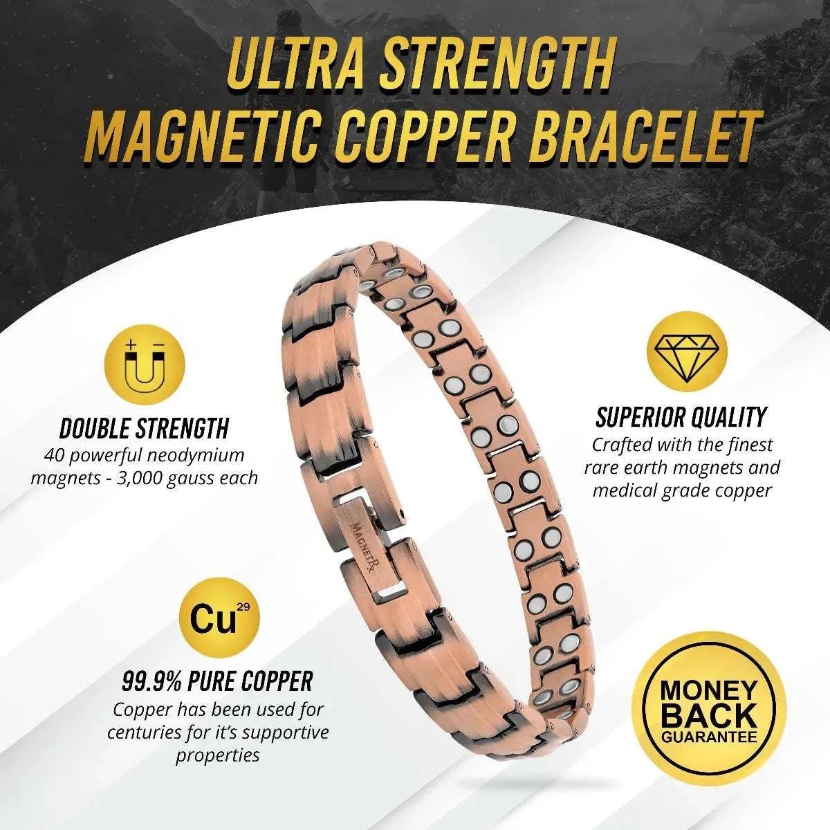 Women's Ultra Strength Pure Copper Magnetic Therapy Bracelet (Classic) - Maven Couture IncBracelet